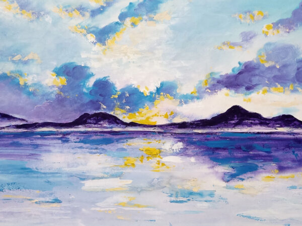 Joyful seascape painting on canvas - 24x48 in | 60x120 cm