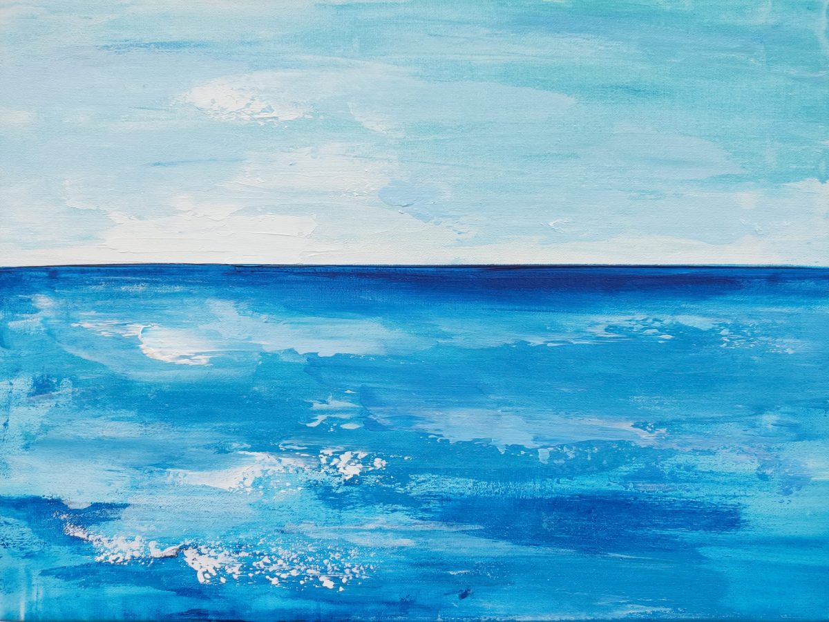 Dawn of Hope Seascape painting on canvas - 12x16 in | 30x40 cm